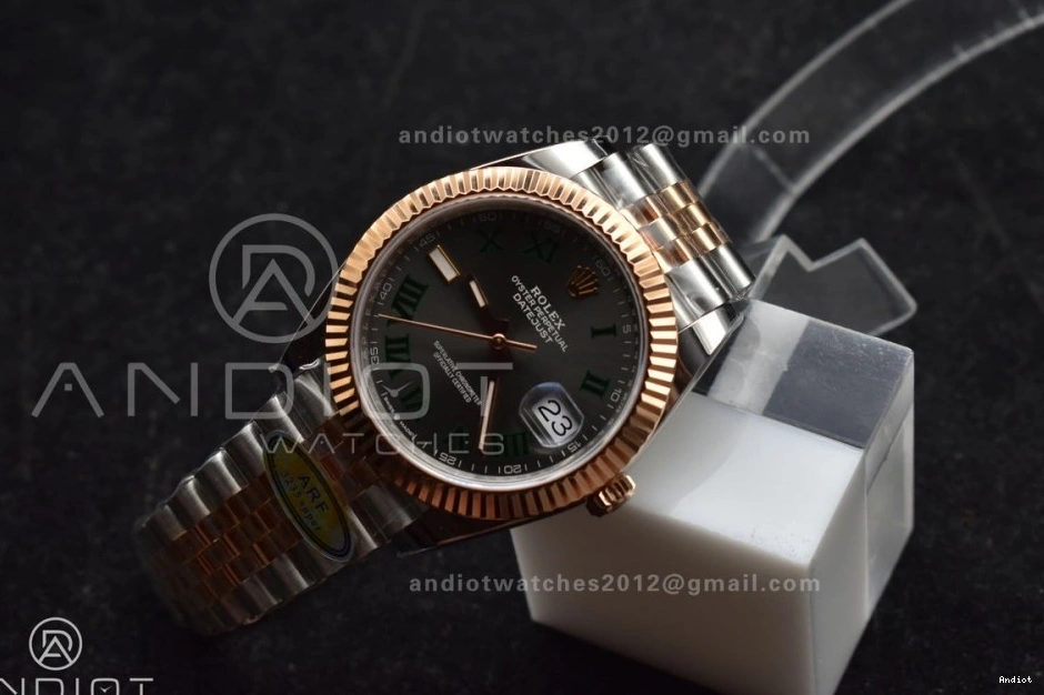 Roman 126333 DateJust 41 ARF Gray Best Dial SS 904L Weight) 1:1 RG Green SS Jubilee on Bracelet (Gain SH3235 Steel Edition RG 0501